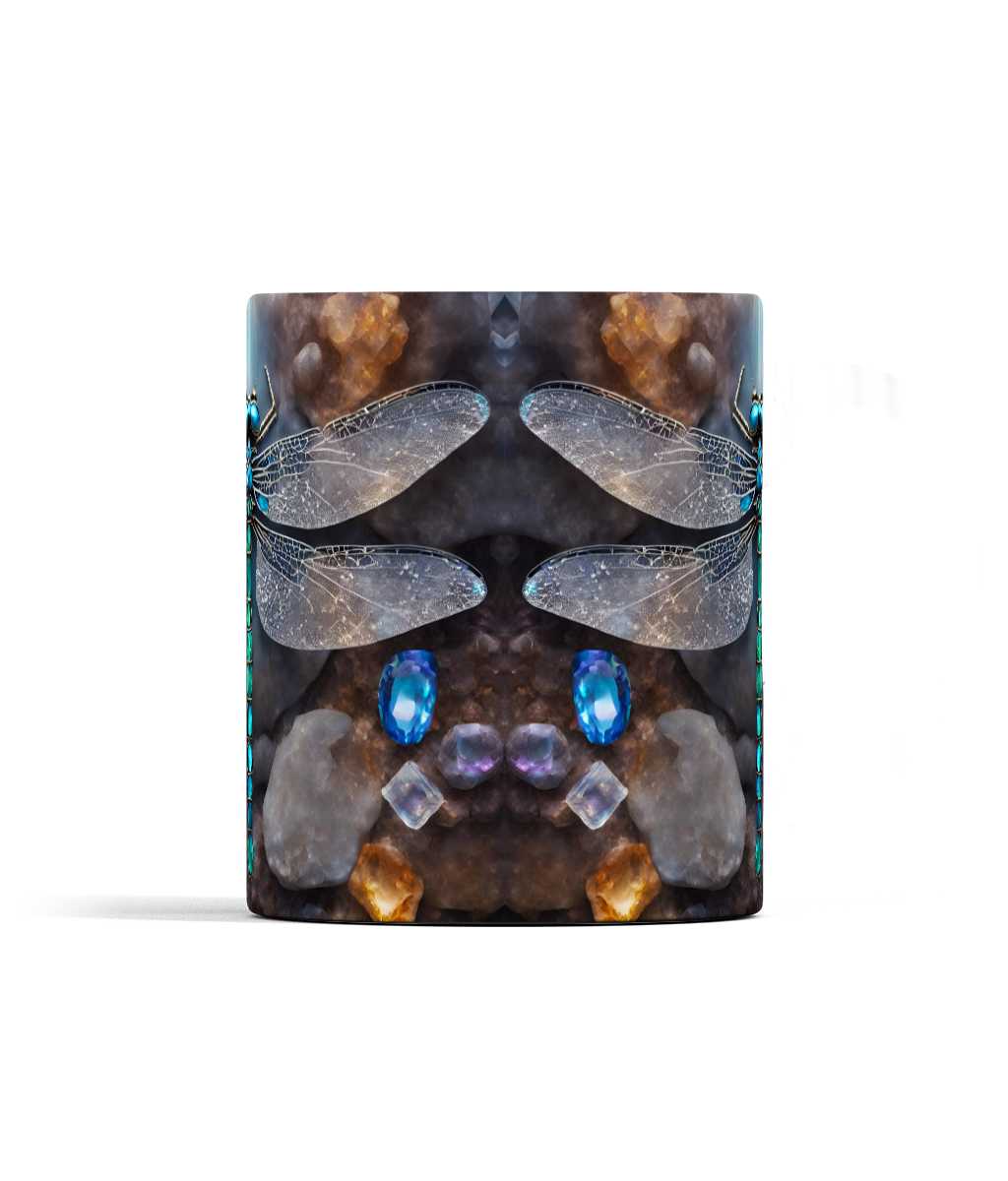 Dragonfly and Gemstones Mug