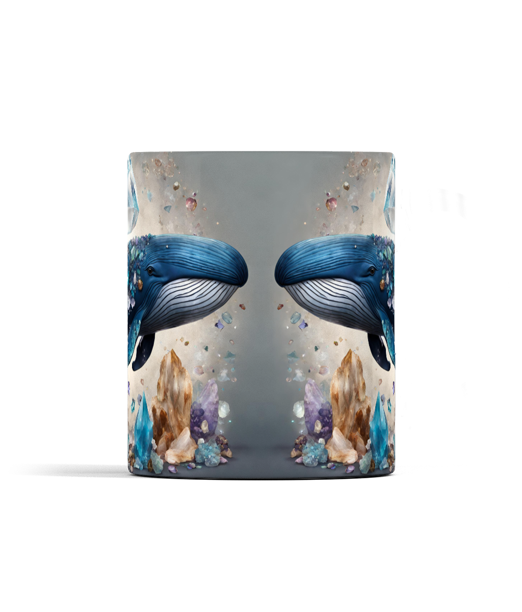 Blue Whale and Gemstones Mug