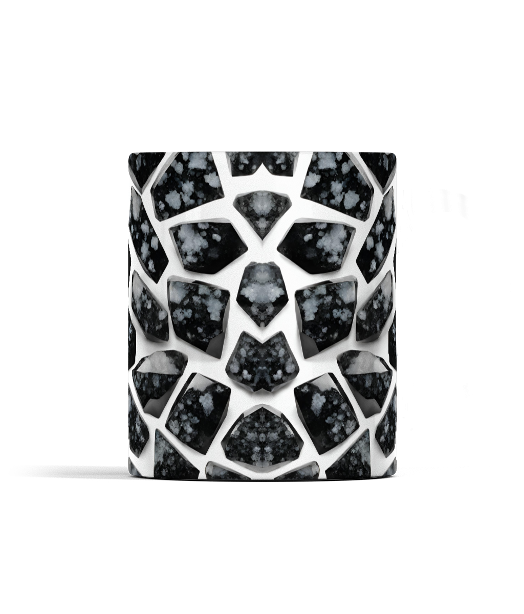 Snowflake Obsidian Mug