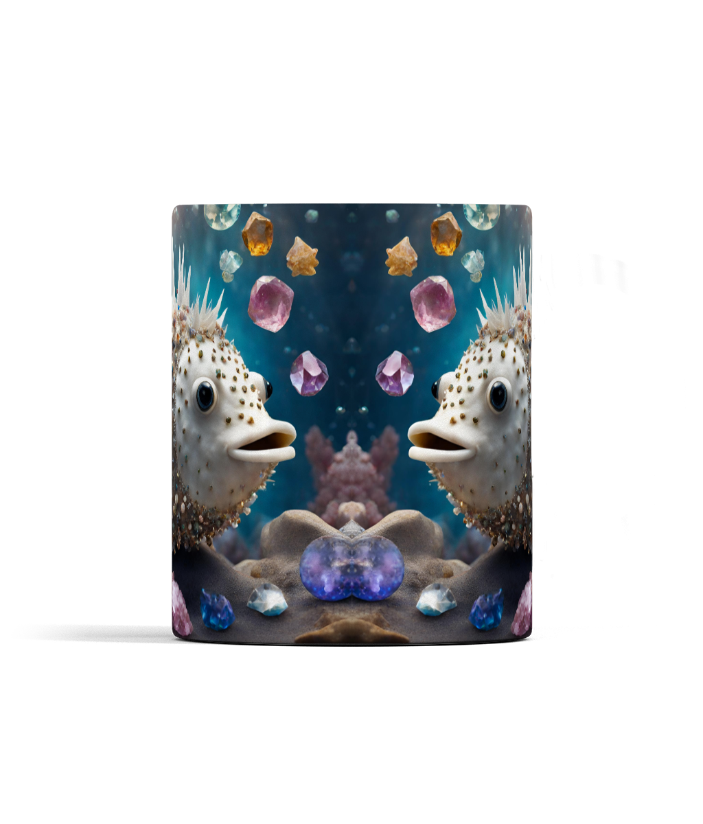 Puffer Fish and Gemstones Mug