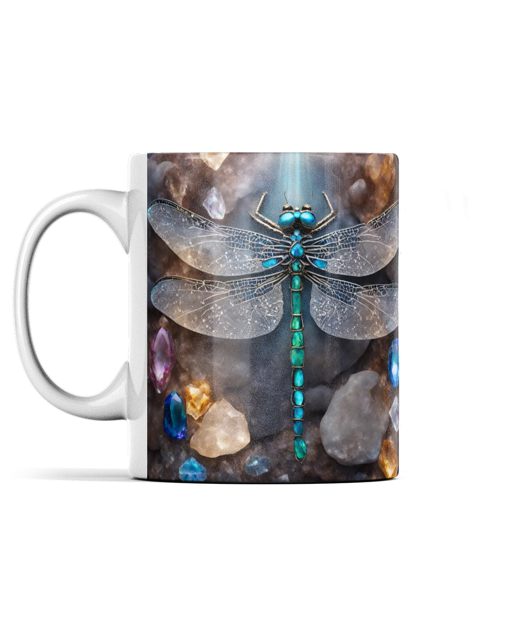 Dragonfly and Gemstones Mug