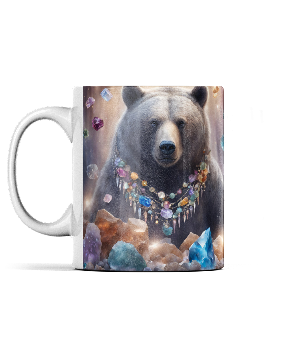 Grizzly Bear and Gemstones Mug