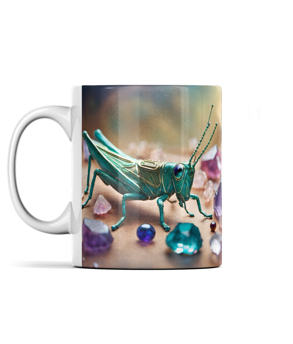 Grasshopper and Gemstones Mug
