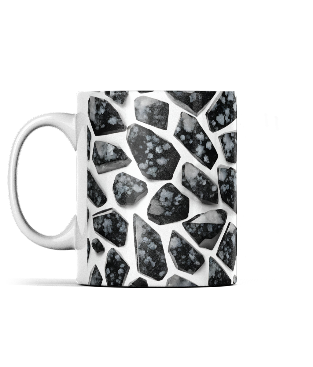 Snowflake Obsidian Mug