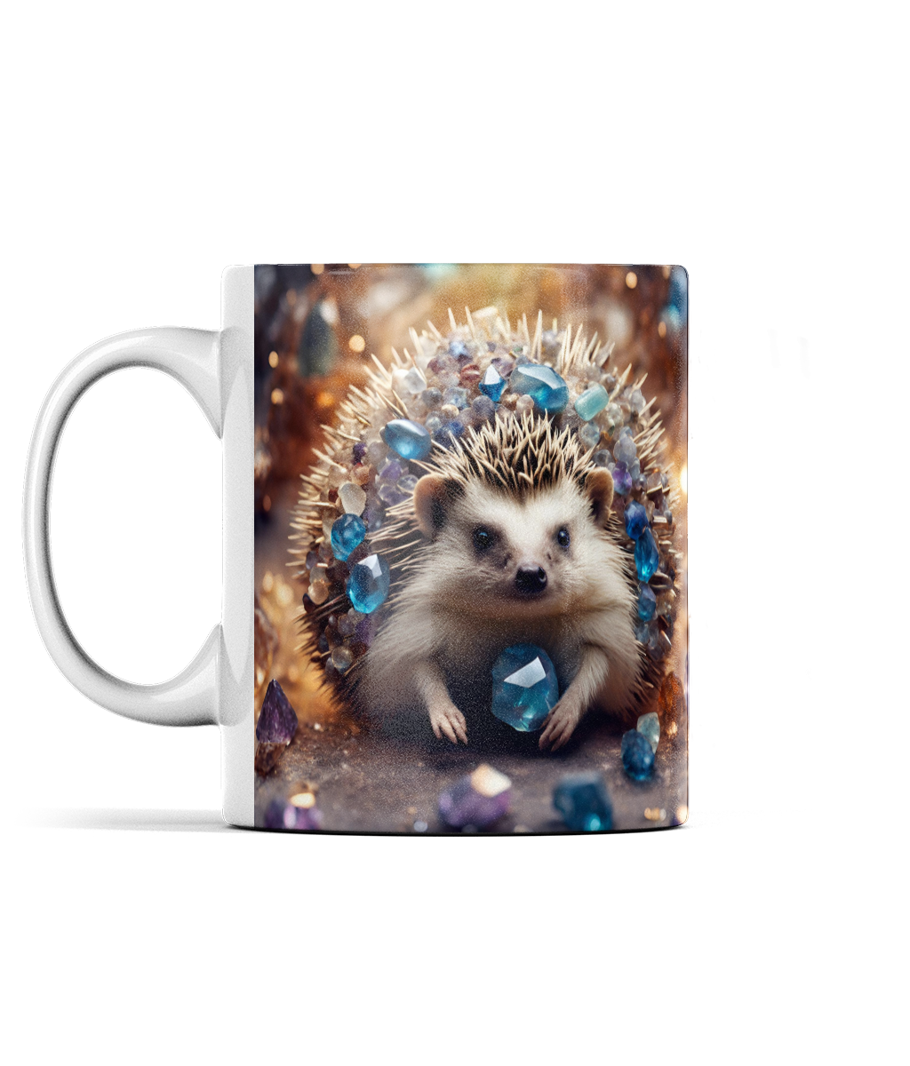 Hedgehog and Gemstones Mug