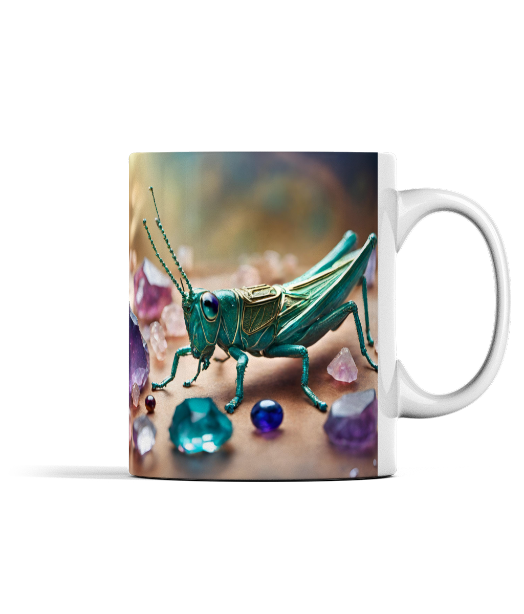 Grasshopper and Gemstones Mug