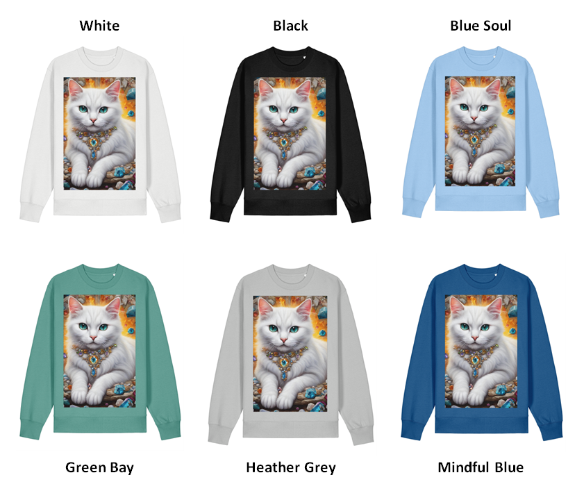 Crystal White Cat Sweatshirt