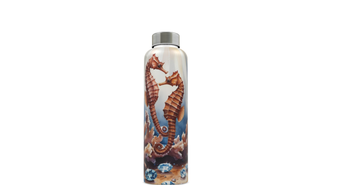 Magnificent Seahorses Glass Water Bottle