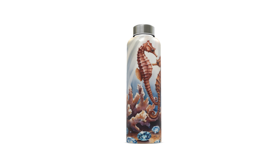 Magnificent Seahorses Glass Water Bottle