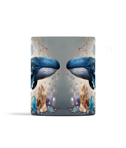 Blue Whale and Gemstones Mug
