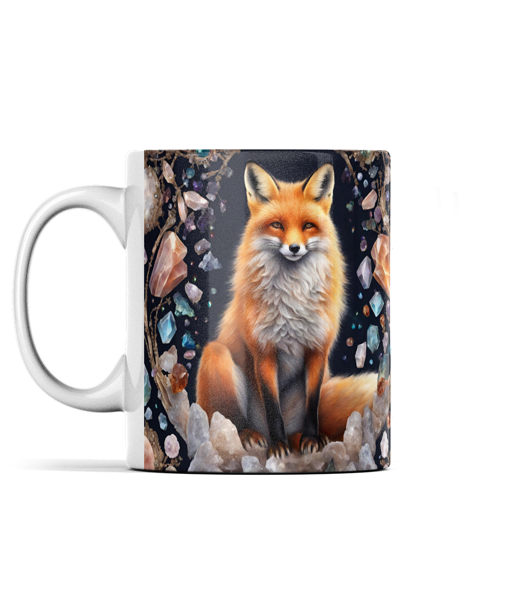 Red Fox and Gemstones Mug