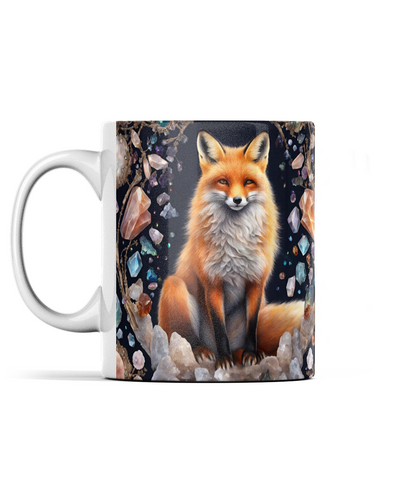 Red Fox and Gemstones Mug