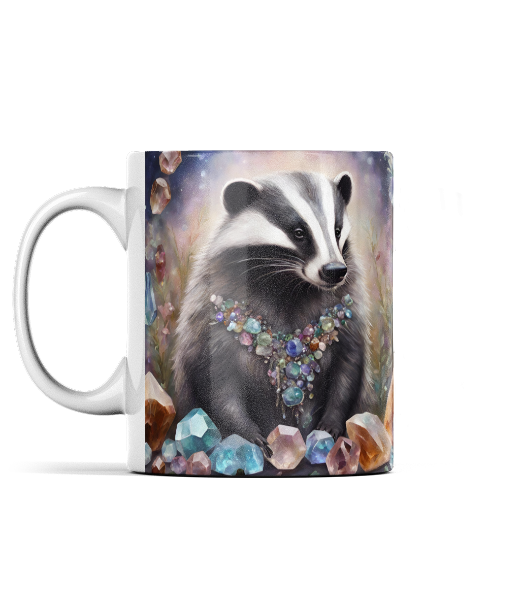 Racoon and Gemstones Mug