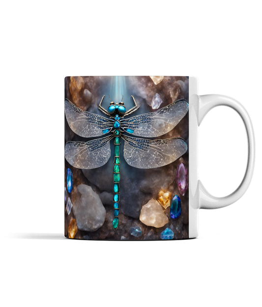 Dragonfly and Gemstones Mug