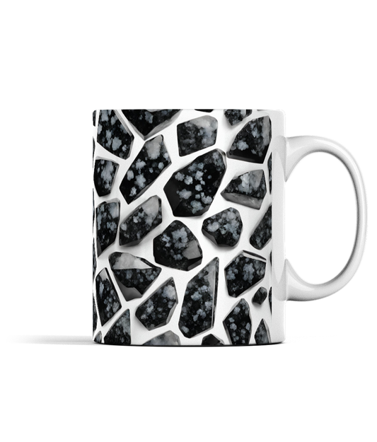 Snowflake Obsidian Mug