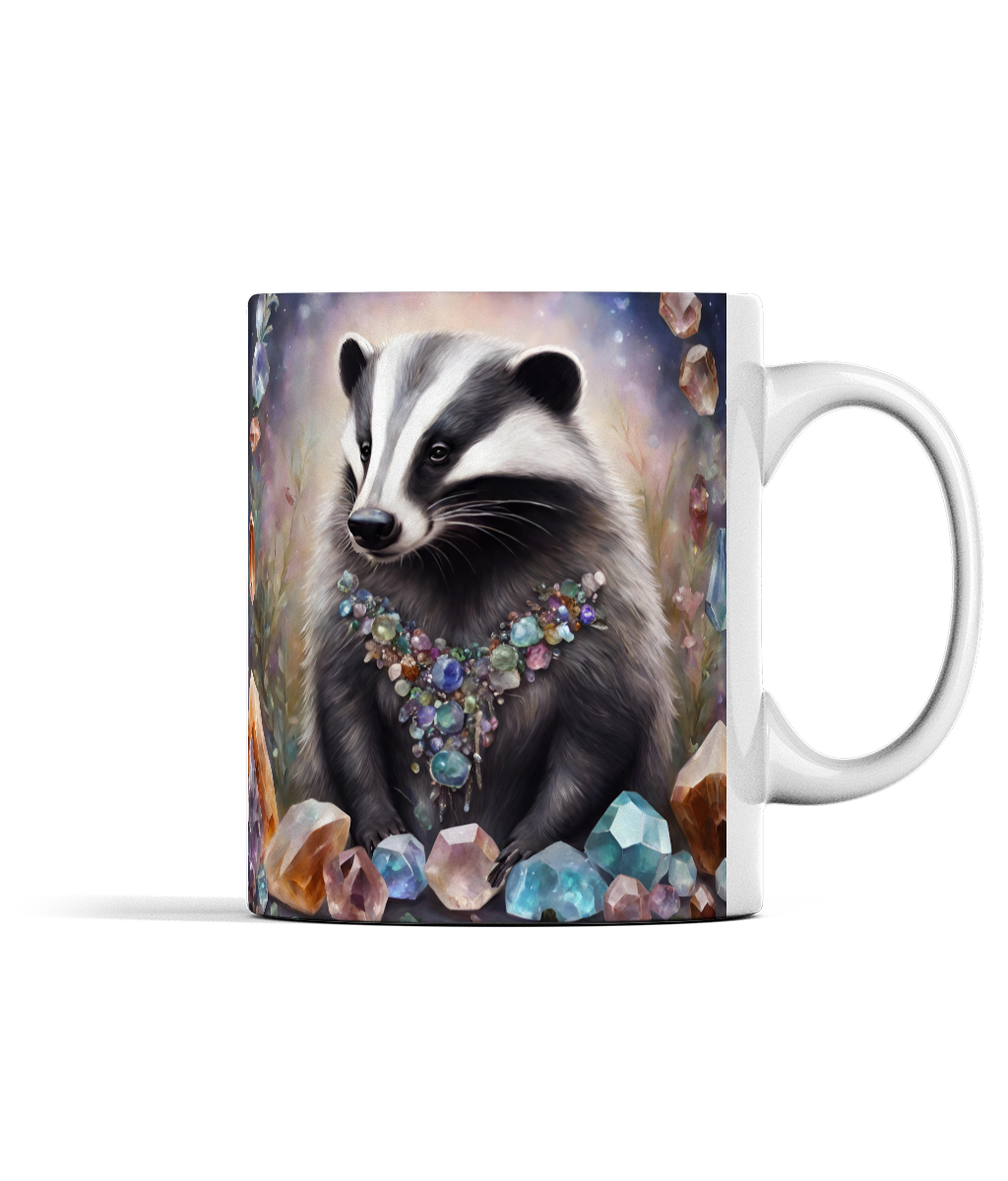 Racoon and Gemstones Mug