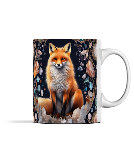 Red Fox and Gemstones Mug