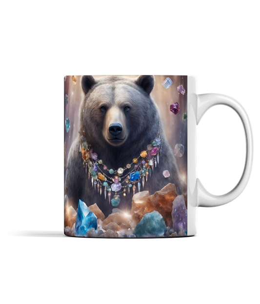 Grizzly Bear and Gemstones Mug