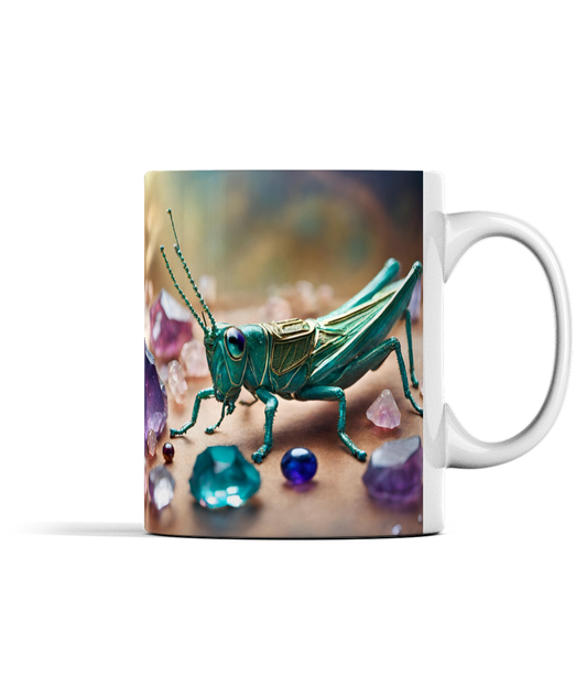 Grasshopper and Gemstones Mug