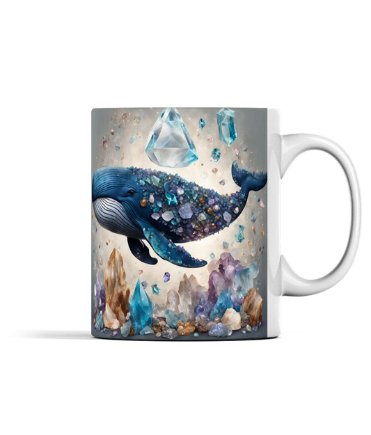 Blue Whale and Gemstones Mug