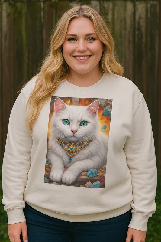 Crystal White Cat Sweatshirt